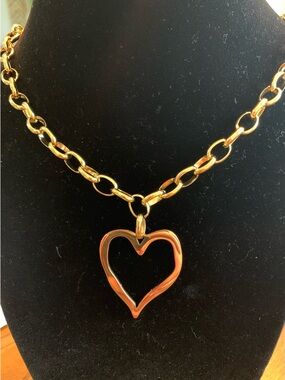 Gold Heart Link Necklace-New without tags-Stainless Steel